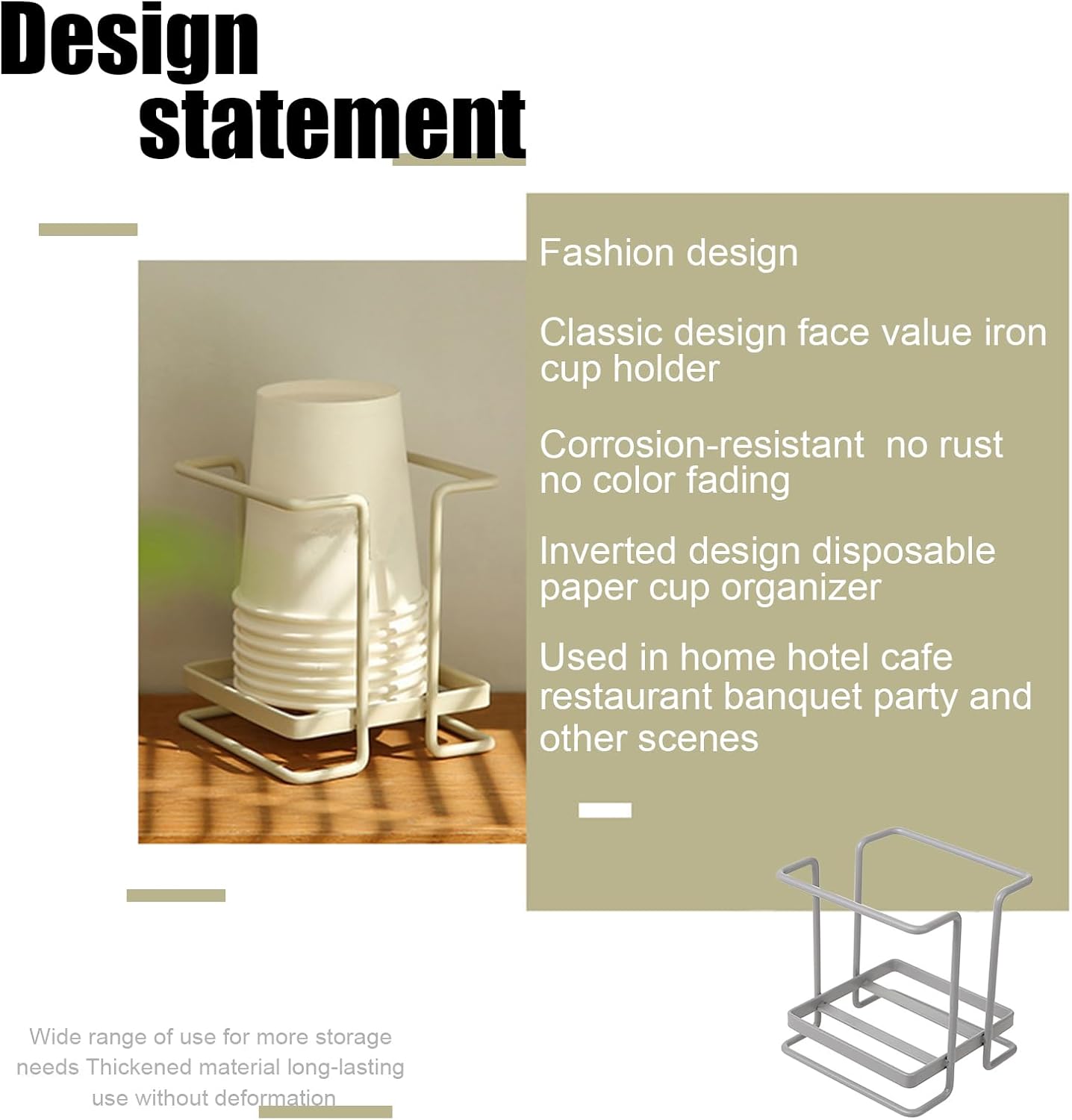 BELEFU Metal Cup Dispenser for Bathroom and Kitchen