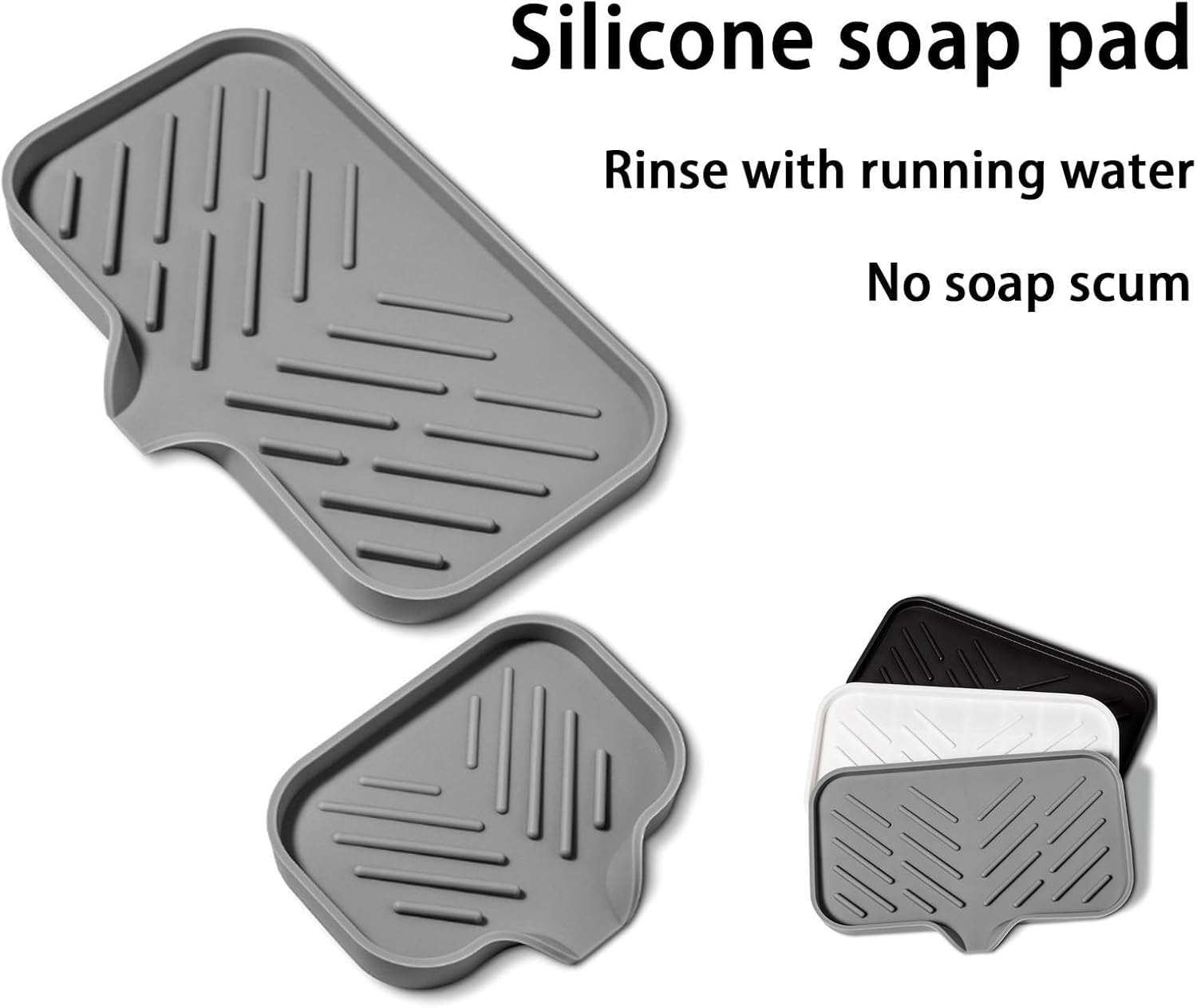 Silicone Soap Drainer with Drain for Bar Soap Kitchen Sink Organizer