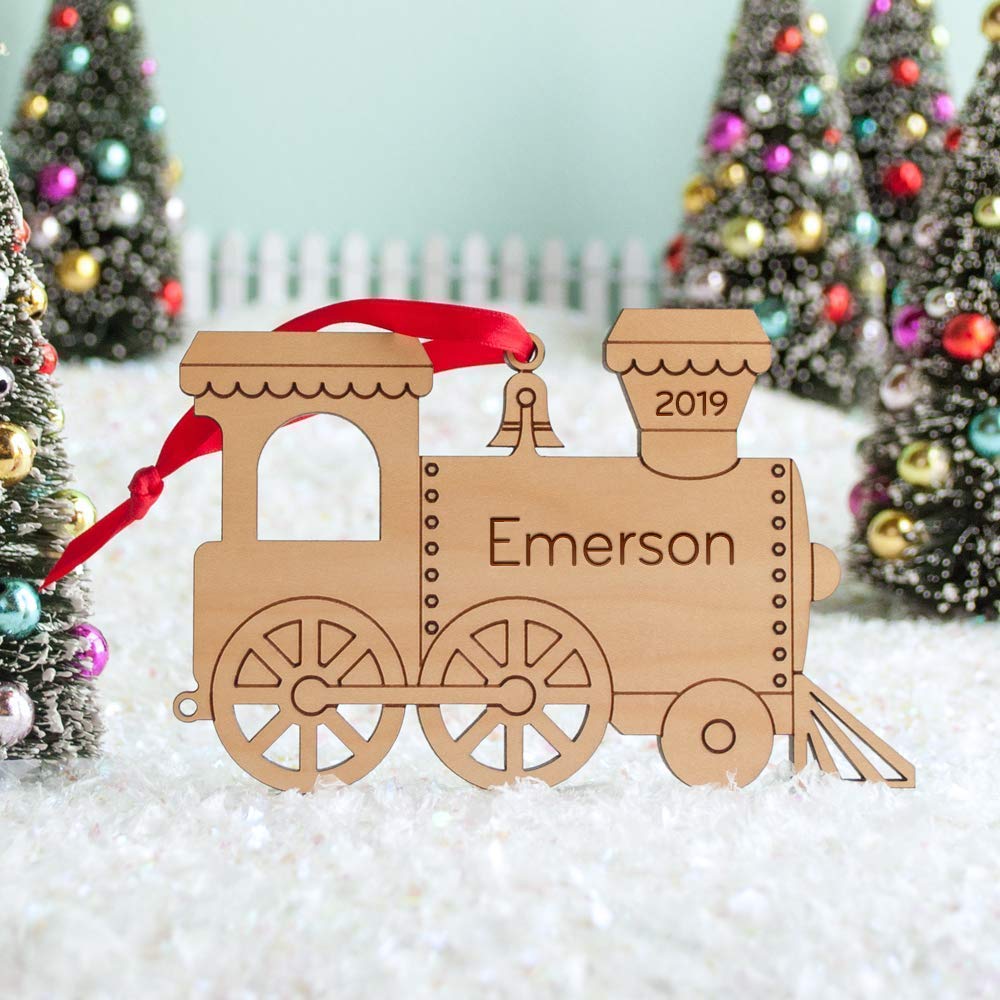 Graphic Spaces Train Engine Ornament 2024 Personalized
