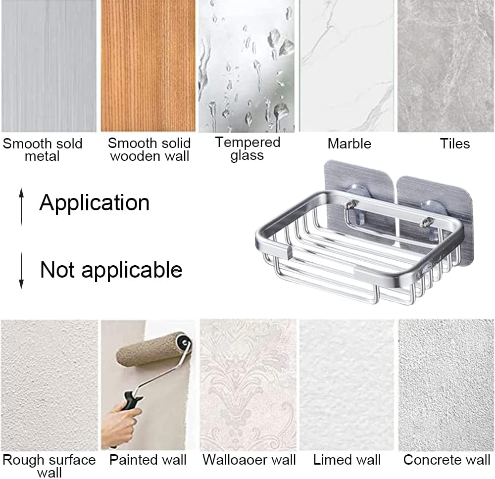 Self Adhesive Soap Holder for Bathroom Kitchen with Hollow Design