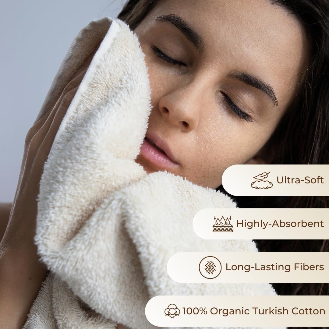 Luxury Bath Towel Set 2 Pieces 30x58 Inches Organic Turkish Cotton