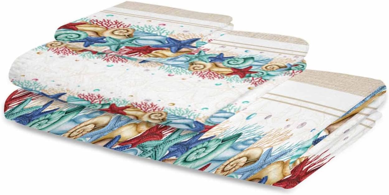 Ocean Coral Beach Starfish Bath Towel Set