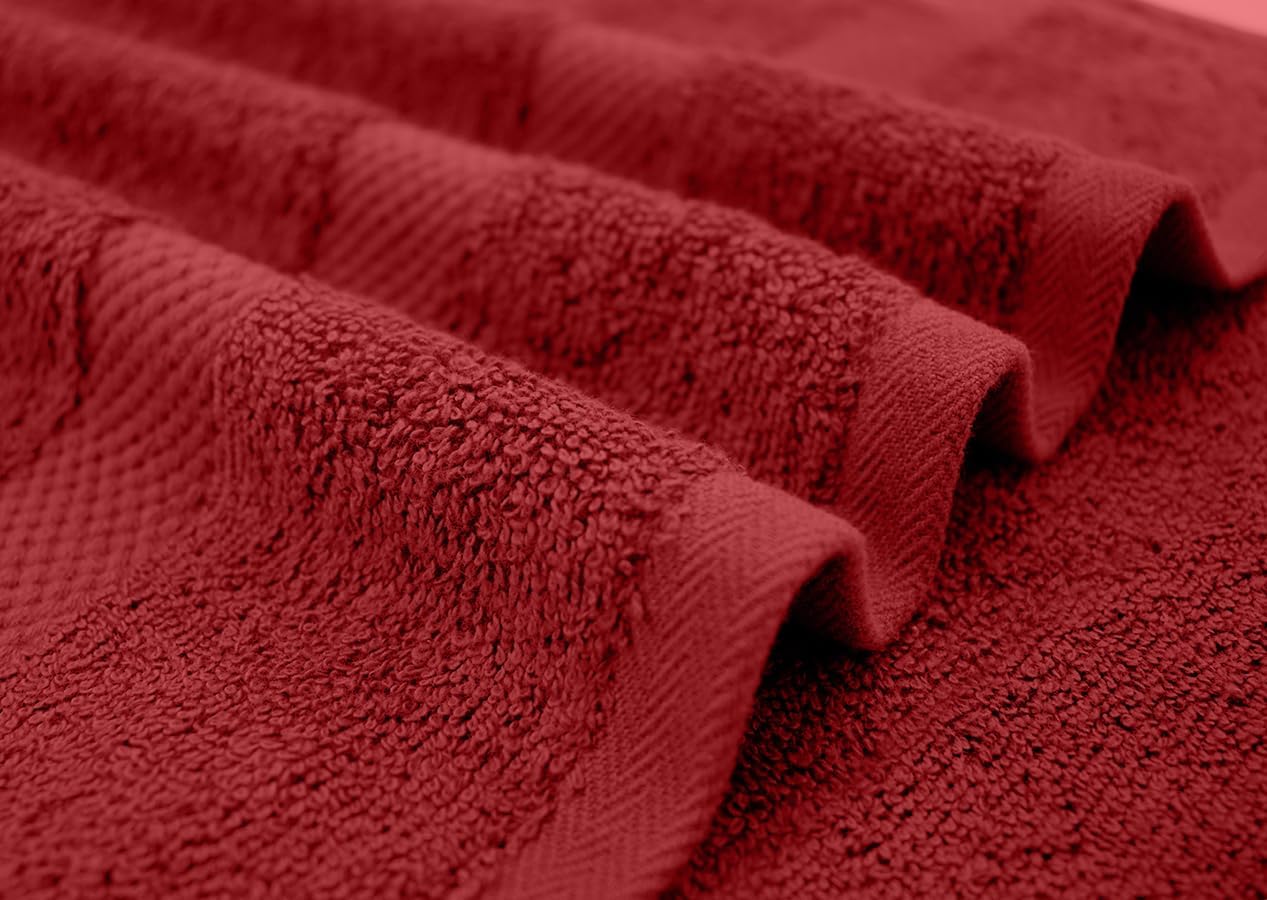 DAN RIVER 100 Cotton Bath Towels 27x54 Red 550 GSM 4-Pack