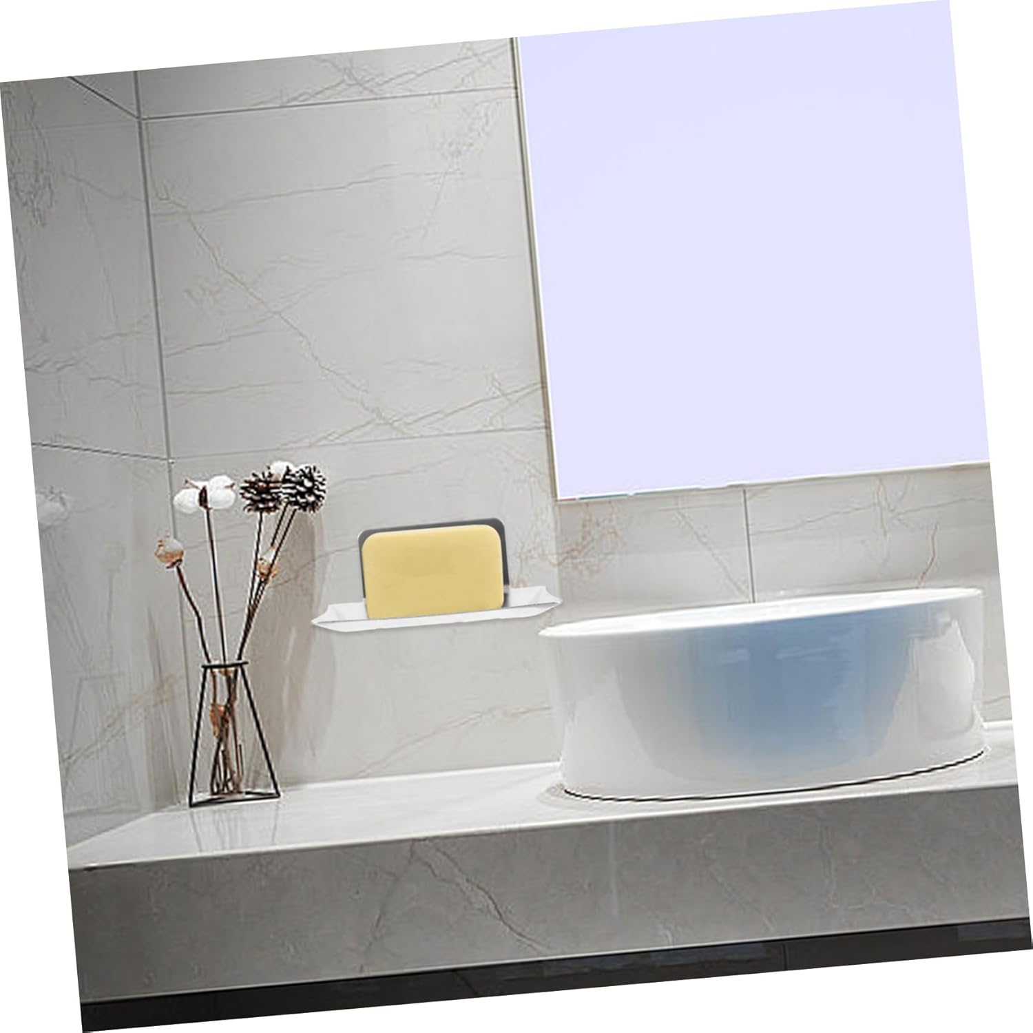 Luxshiny Wall-Mounted Soap Holder with Silver Design