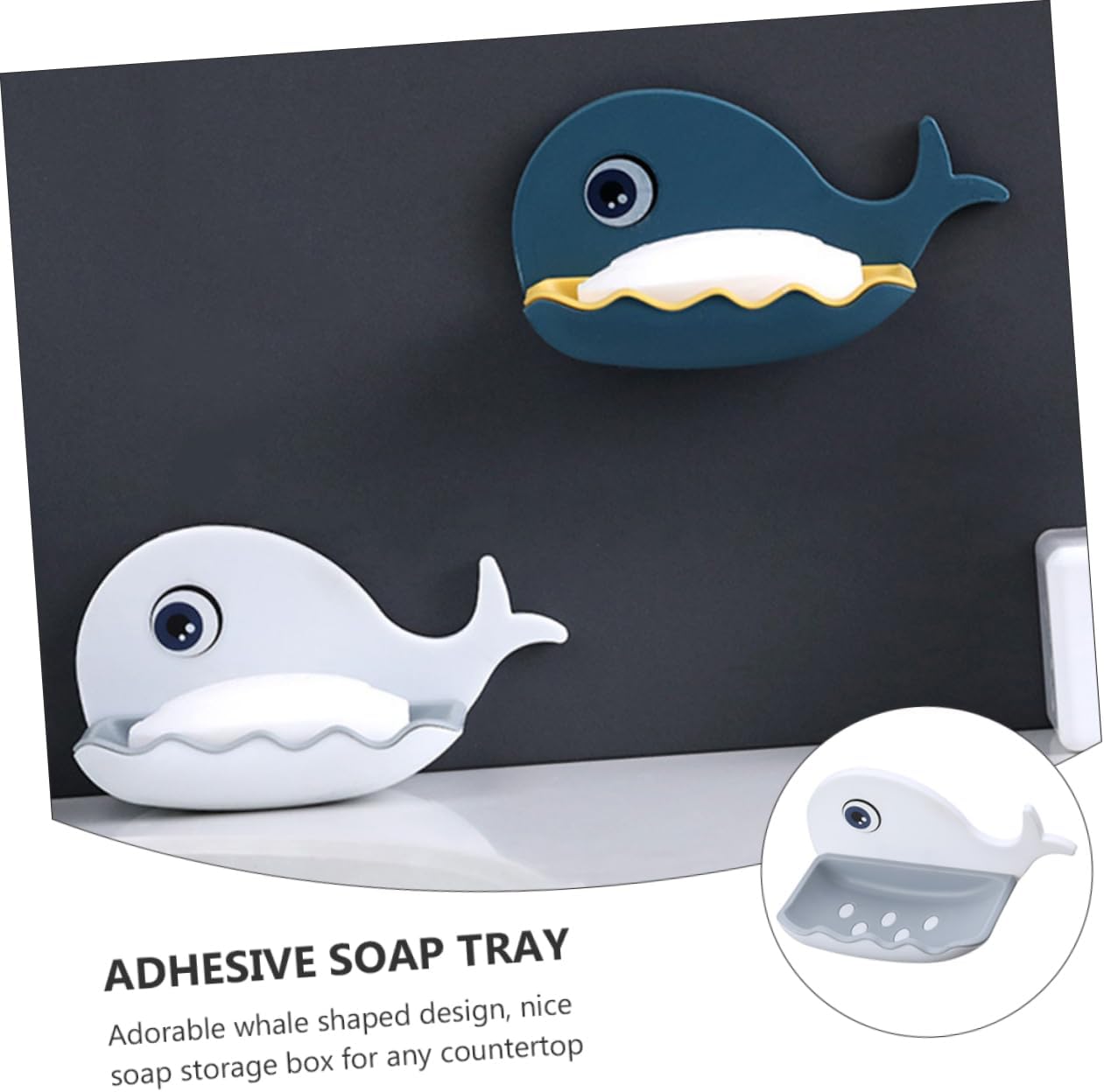 Whale Shaped Wall Mounted Soap Dish Holder 1