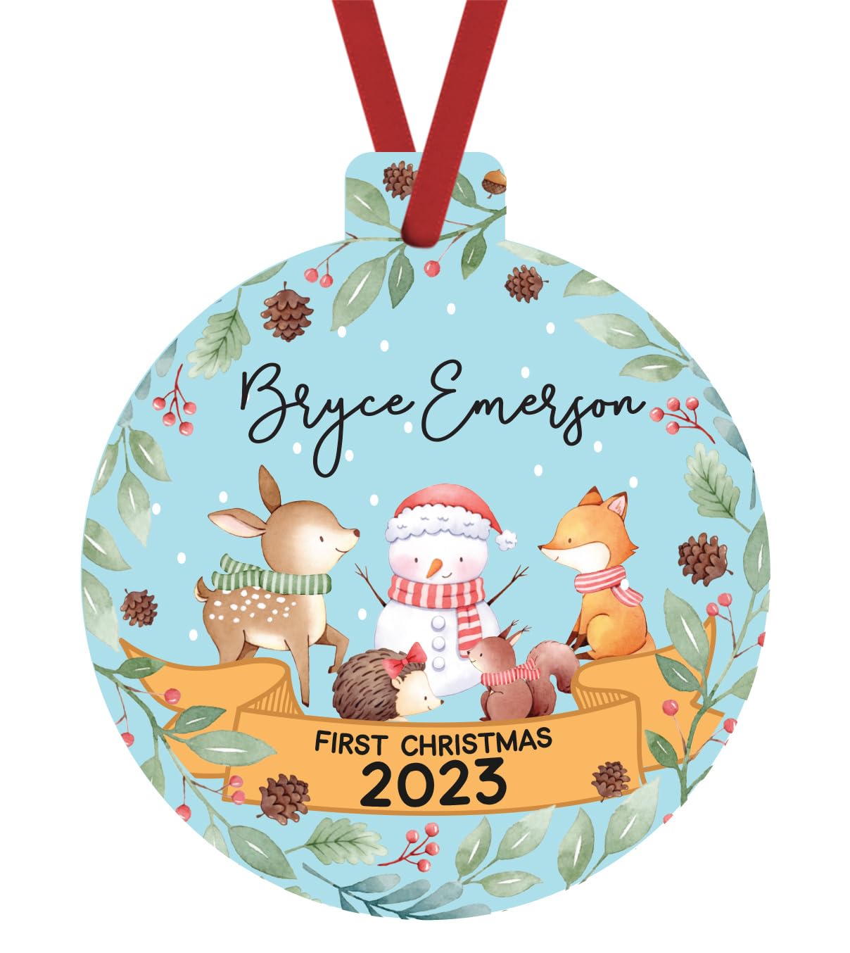 2023 Woodland Animals First Christmas Baby Ornament 1