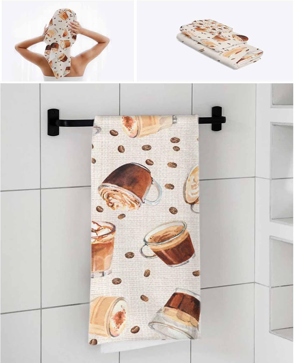 Chees D Zone Retro Coffee Bean Bath Towel Set