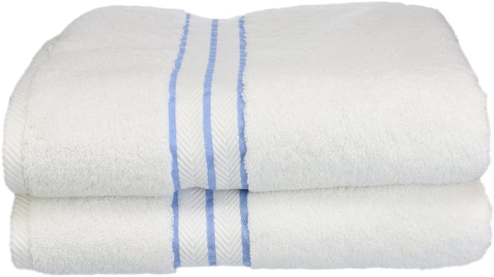 Superior Turkish Cotton Ultra-Plush 2-Piece Bath Towel Set Light Blue