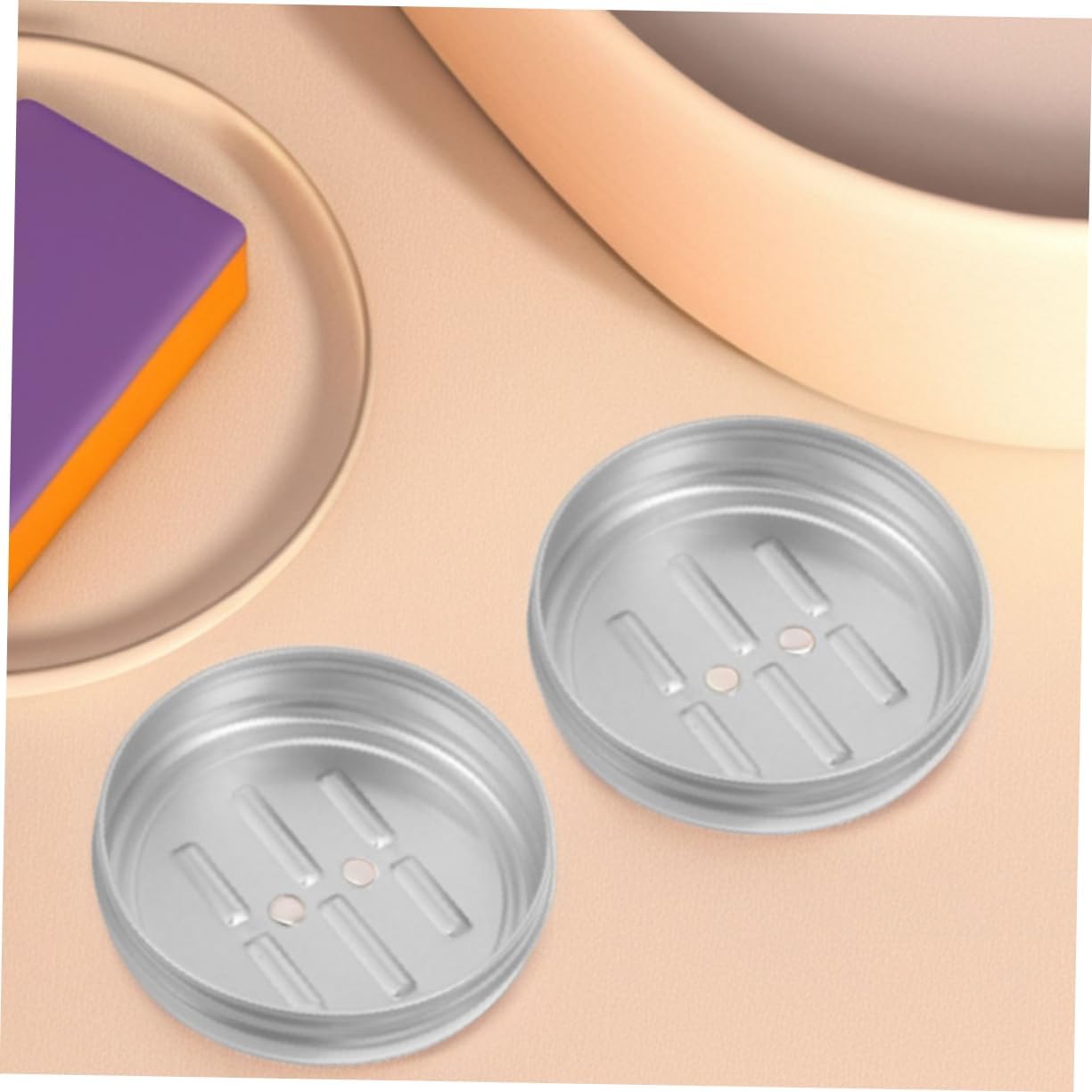 Zerodeko Round Soap Case Aluminum Soap Holder