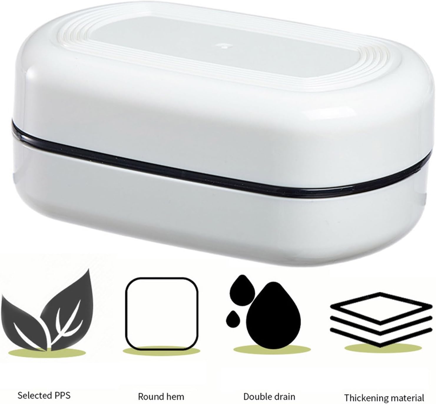 Loyliawa Double Layer Soap Dish with Lid and Draining Rack