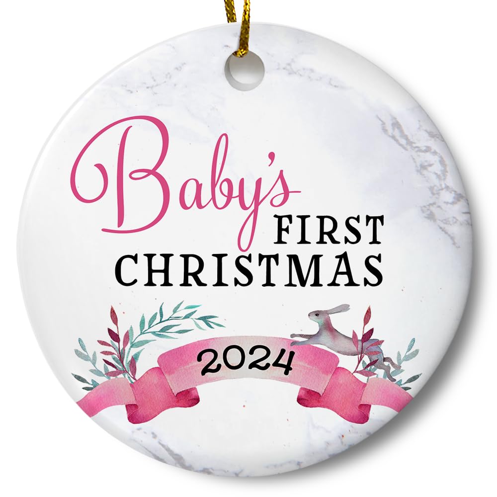 Babys First Christmas Whimsical 3-Inch Ceramic Ornament