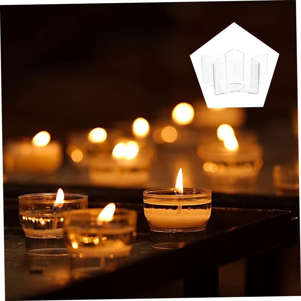 BELLIFFY 70pc Star Shaped Candle Jars with Wicks and Holders