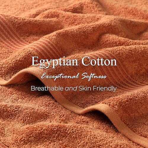 Superior Egyptian Cotton 6-Piece Towel Set Caramel Brown