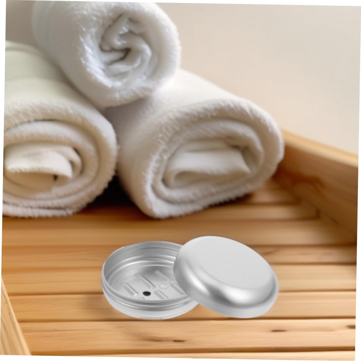Space-Saving Round Aluminum Soap Dish Travel-Friendly Easy Maintenance