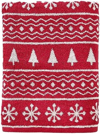 SKL Home Winter Fair Isle Bath Towel Red