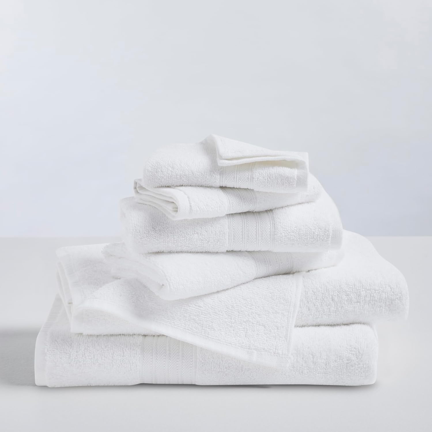 Great Bay Home White Bath Towel Set 6 Piece