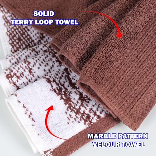 Superior Cotton 10-Piece Towel Set Brown