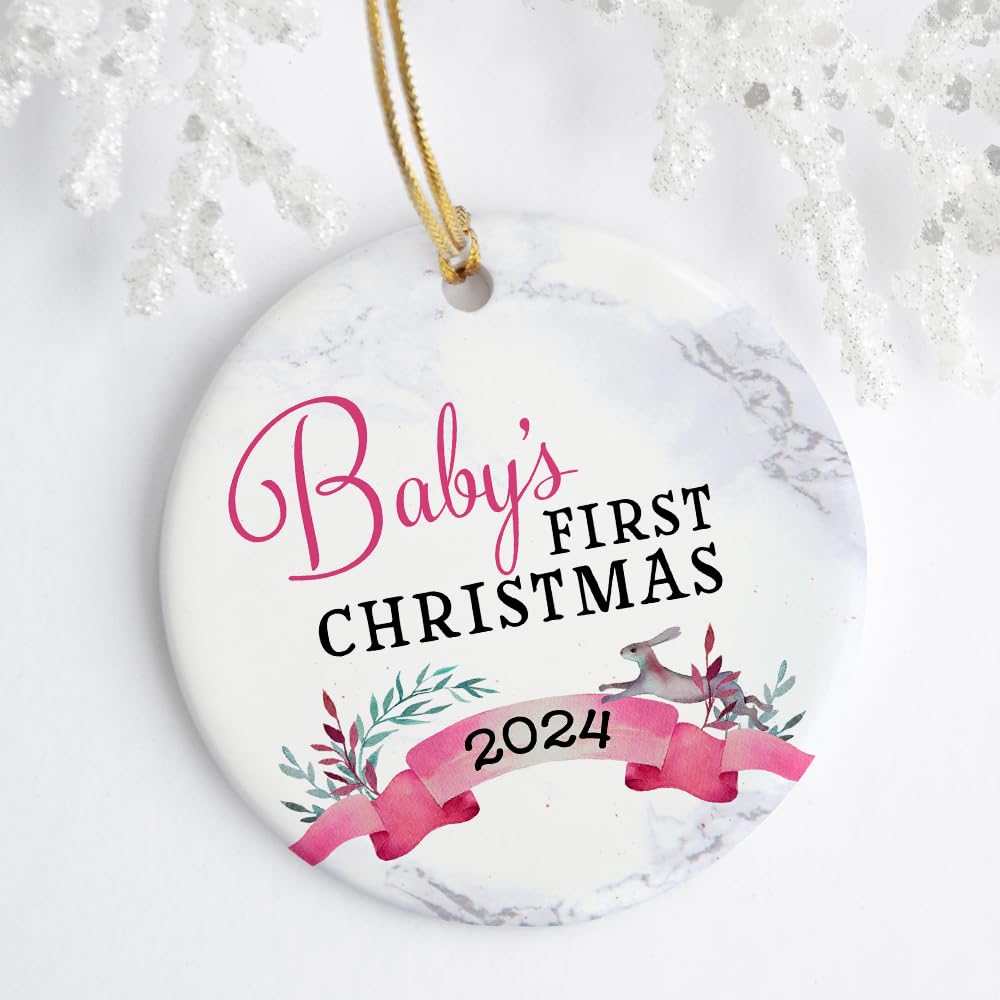 Babys First Christmas Whimsical 3-Inch Ceramic Ornament