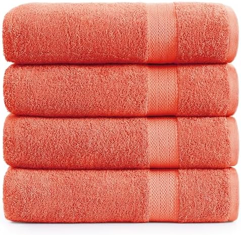 LANE LINEN 100 Cotton Bath Towel Set 4 Pieces