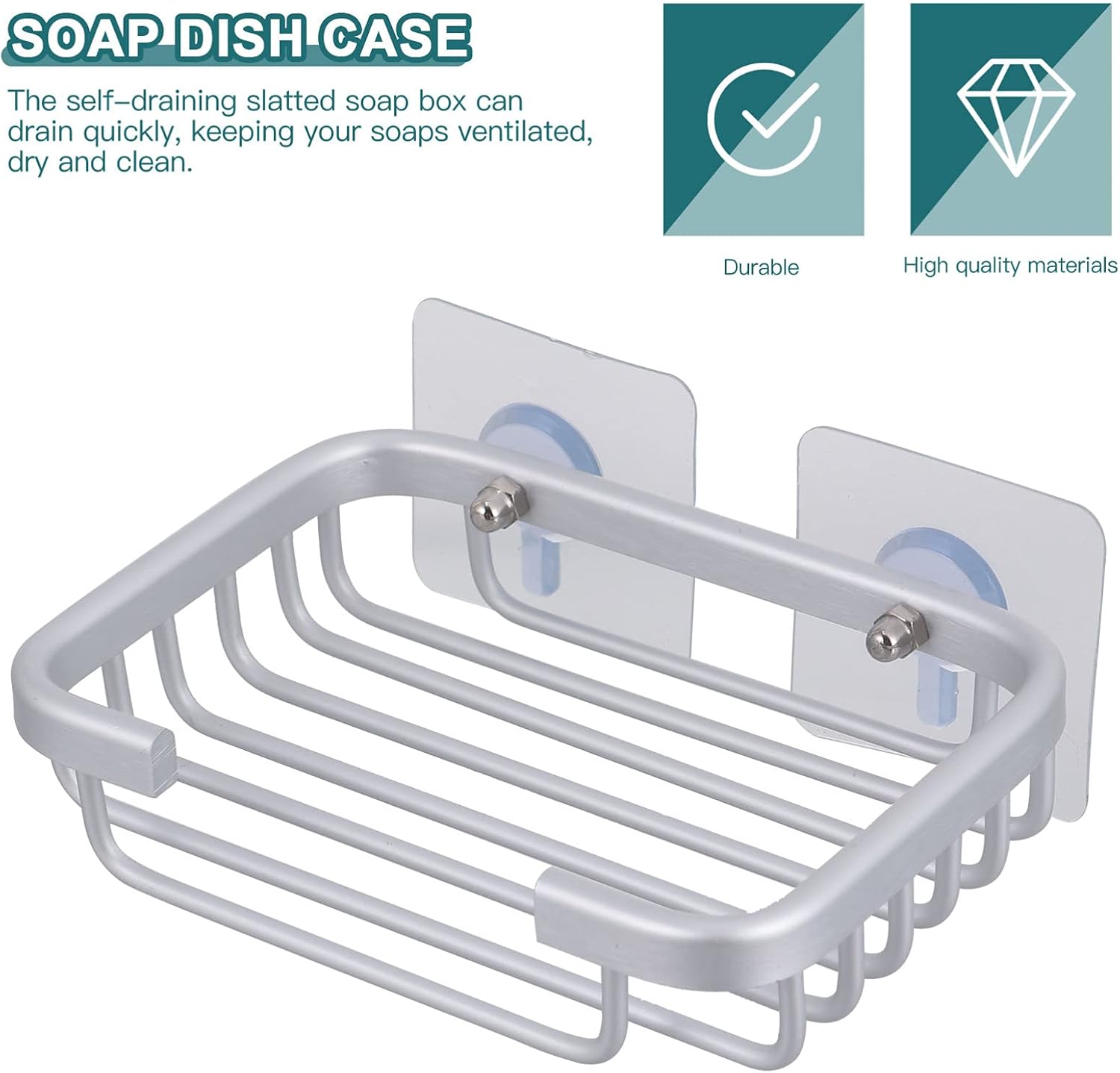 UTHCLO 1set Self-Draining Aluminum Soap Holder