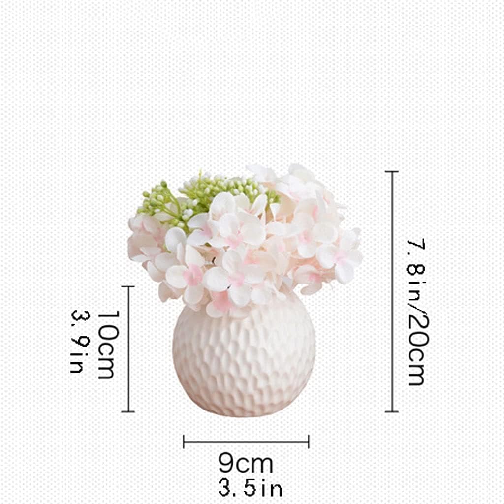 Fake Hydrangea Artificial Flowers with Ceramic Vase 1