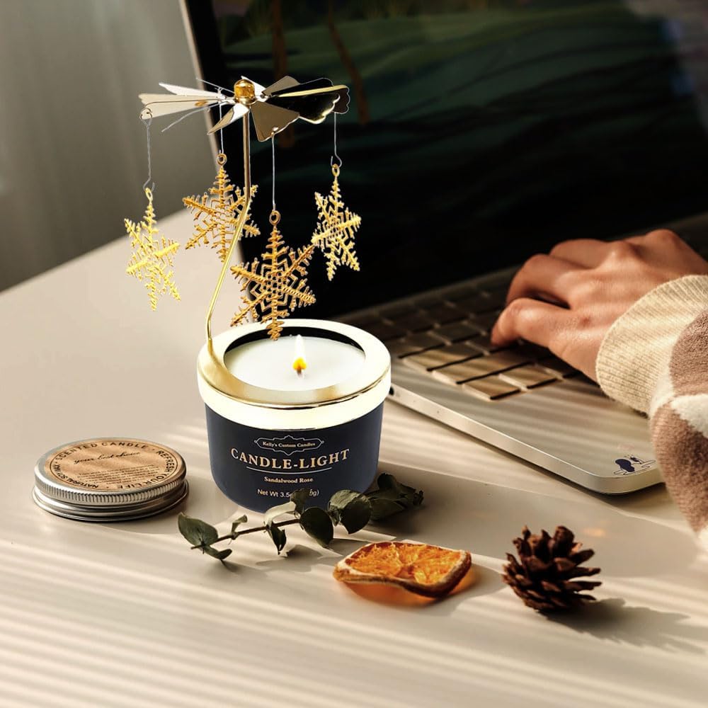 Kellys Custom Candles Rotating Snowflake Gift for Her
