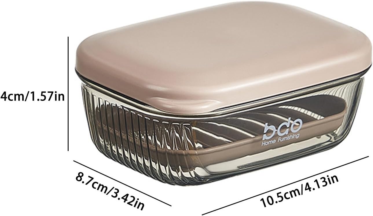 Lovskoo Leakproof Soap Case with Lid and Drainage Tray 1