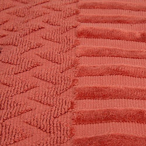 Lavish Home 6-Piece Cotton Bath Towel Set - Brick Chevron Patterned