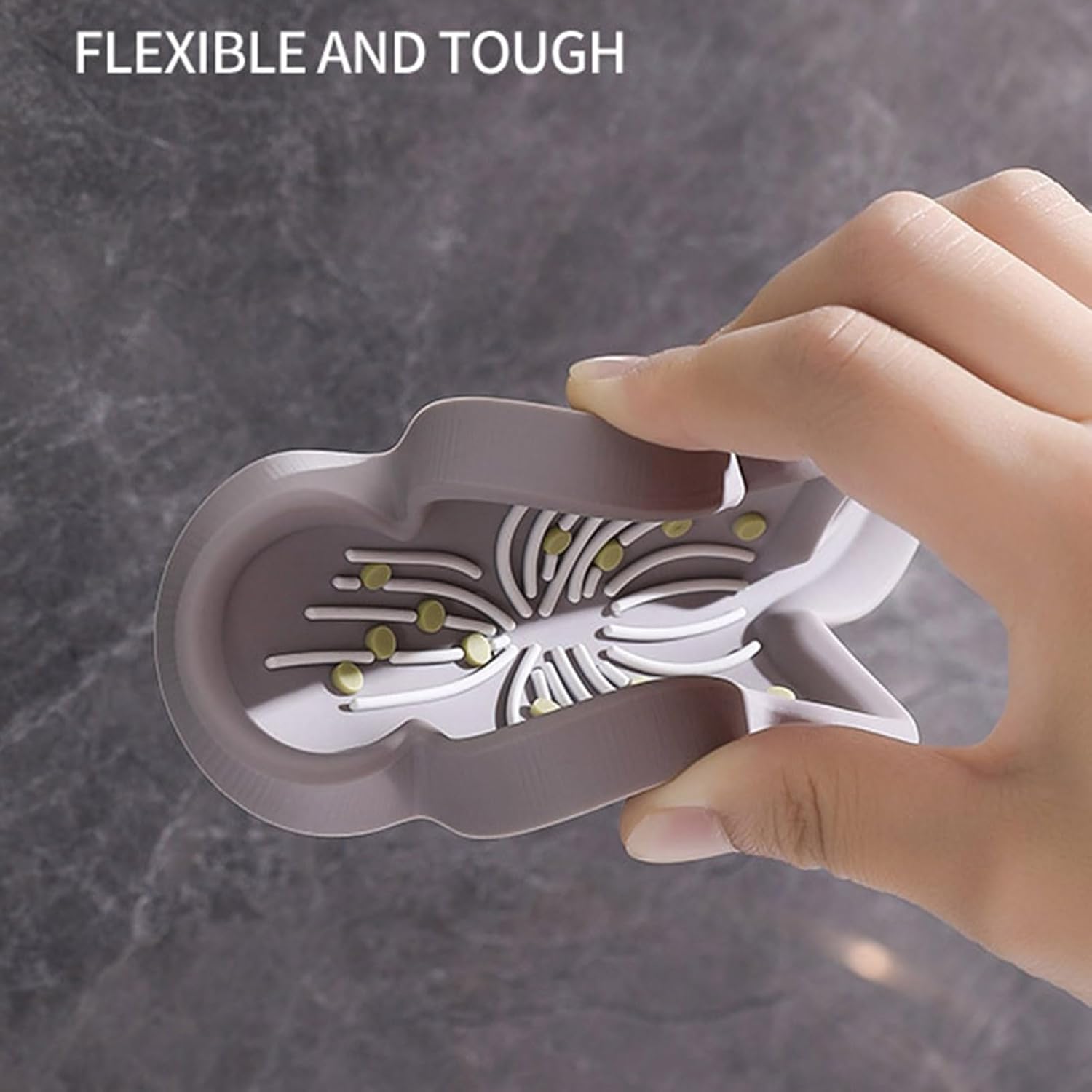 Pink Flower Shape Non-Slip Soap Dish with Drainage