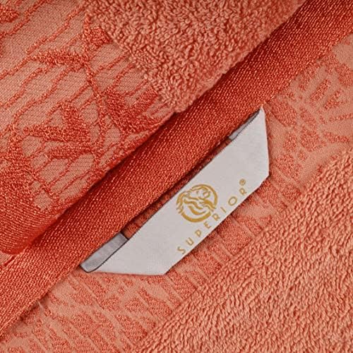Superior 6 Piece Cotton Towel Set with Floral Border