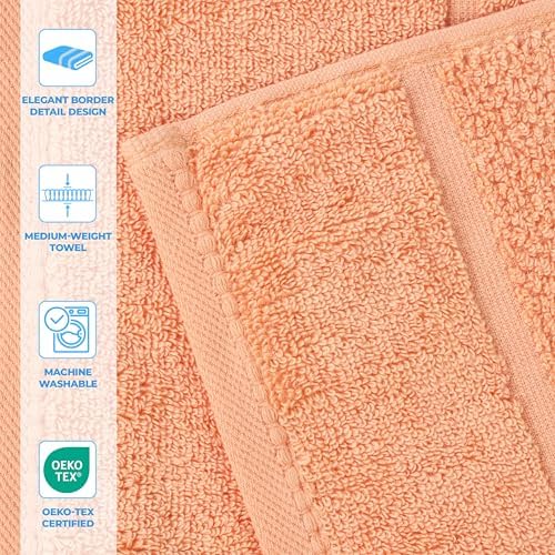 Superior Mile Smart Twist Viscose Cotton Blend Towels Set of 6 Peach