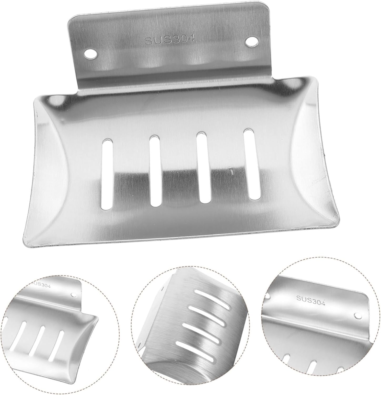 WESIEVYA Wall Mount Soap Dish with Drain and Suction Cup