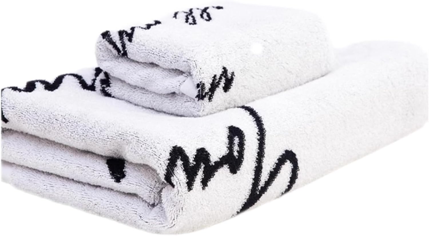 LilRoot Black Letters Bath Towel Set 2 Pack