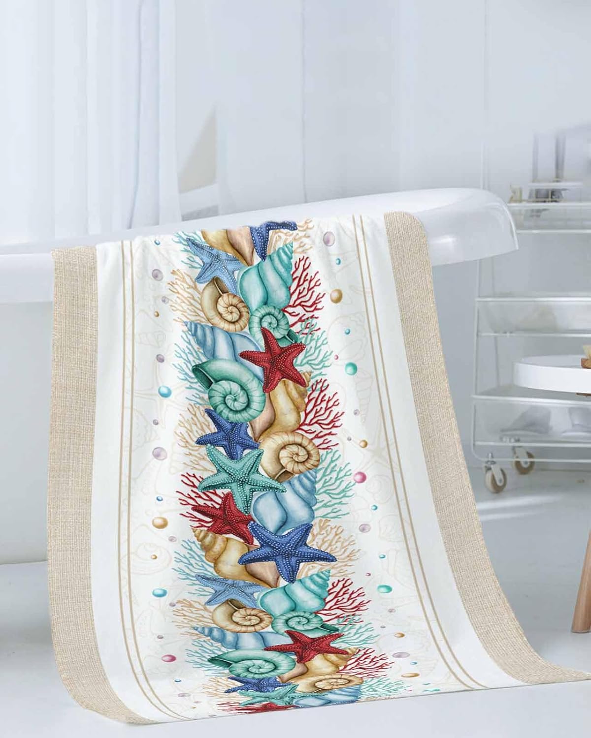 Ocean Coral Beach Starfish Bath Towel Set