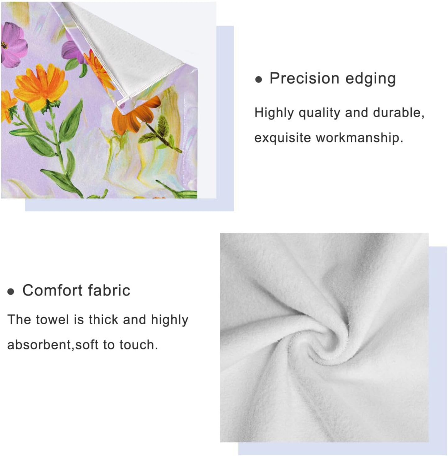 Senya Flower Bath Towels Set of 3 1