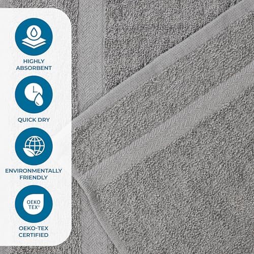 Superior 2-Piece Cotton Bath Sheet Set - Charcoal
