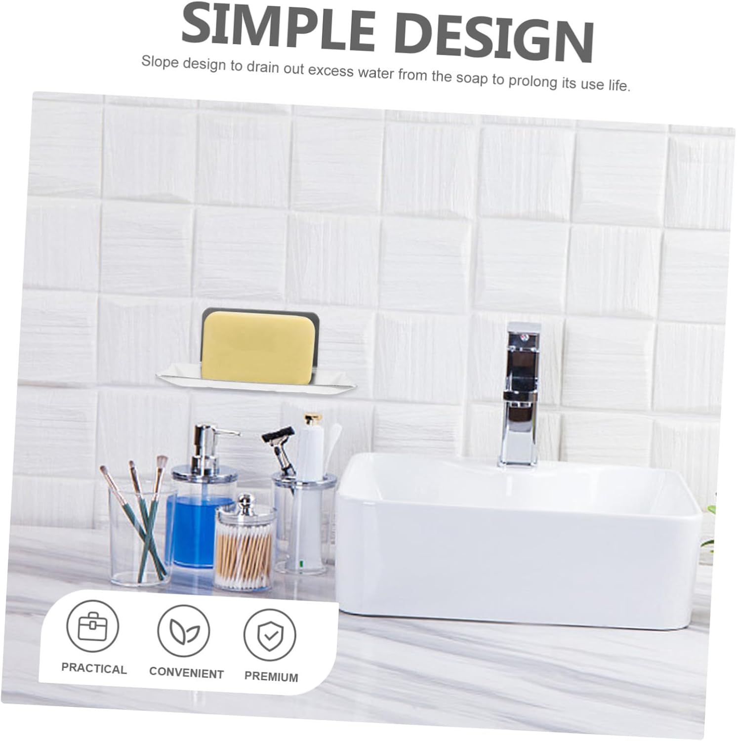 COSMEVIVI Punch Design Soap Dish Holder No Drilling