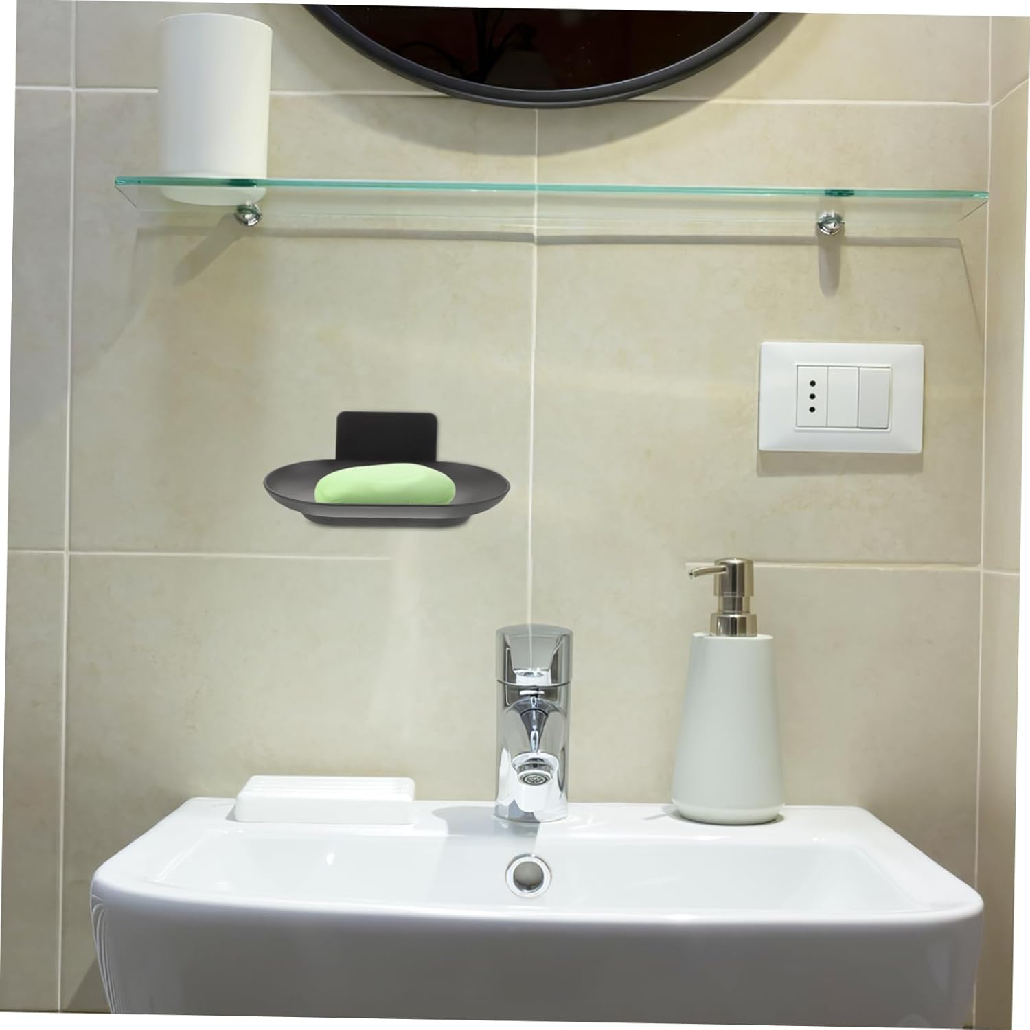 BESTYASH Wall Mount Soap Dish Holder Aluminum Self-Draining