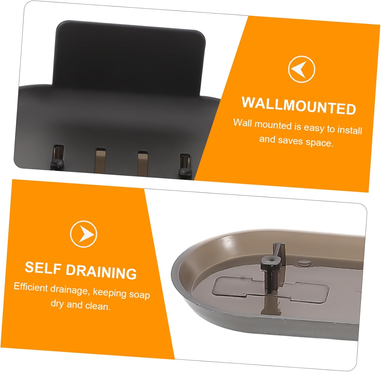 BESTYASH Wall Mount Soap Dish Holder Aluminum Self-Draining