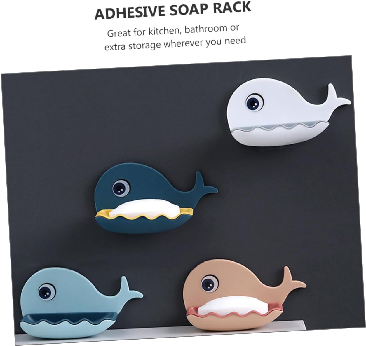 SWOOMEY Whale Shaped Soap Holder Wall Mounted Adhesive