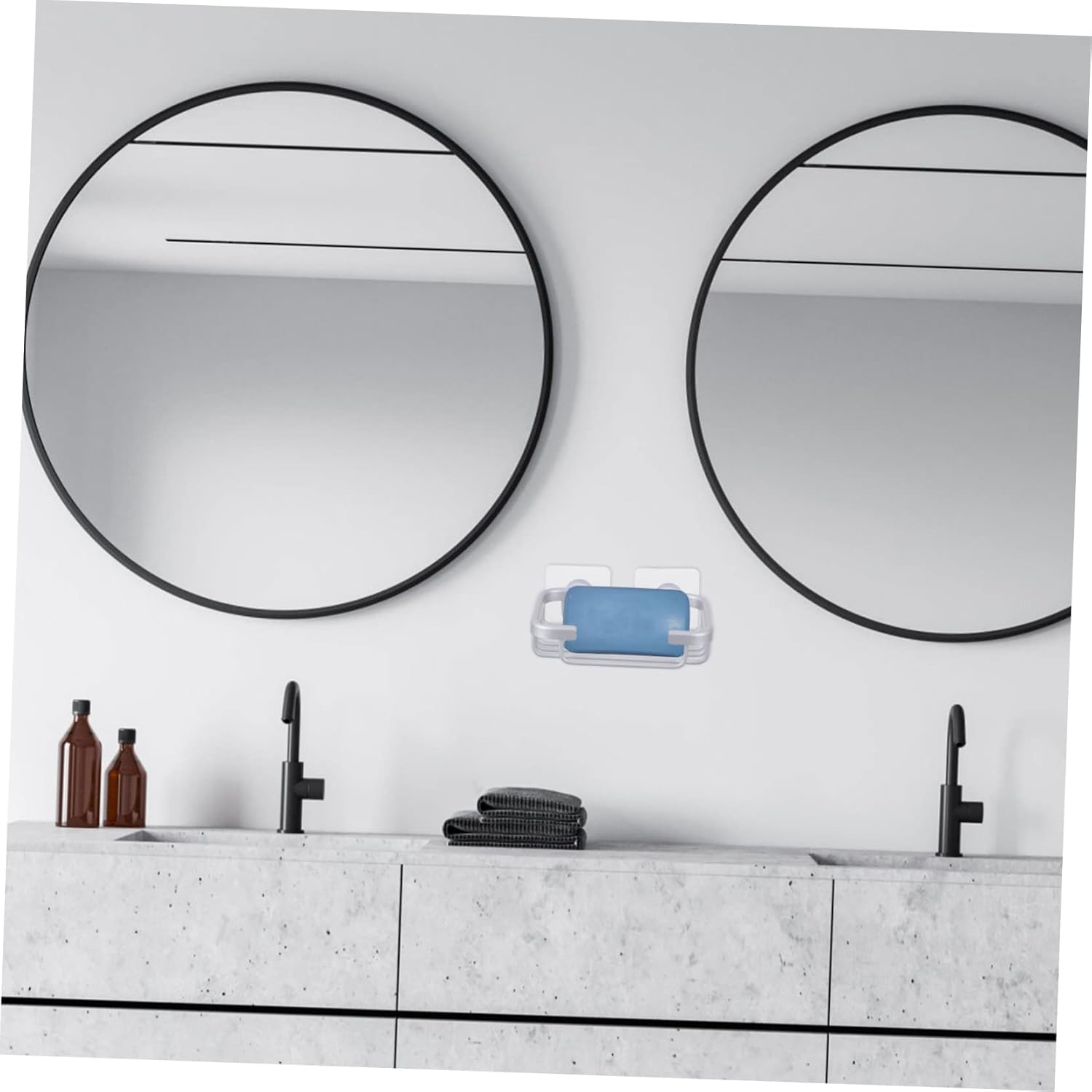 ETHZZLE No-Punch Wall Mount Soap Holder Silver