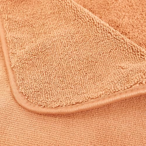 POLYTE Oversize Microfiber Bath Towel Set 6 Piece Orange