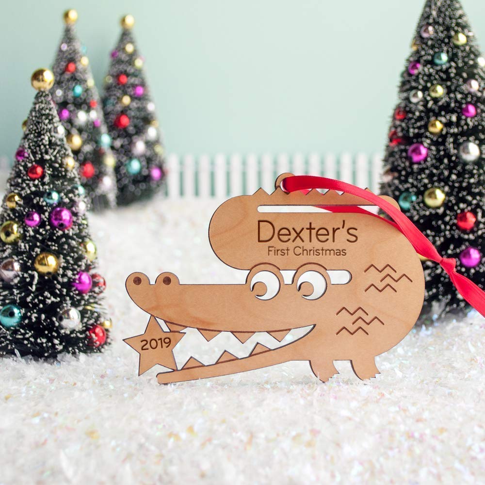 Personalized Babys First Christmas 2024 Wood Ornament