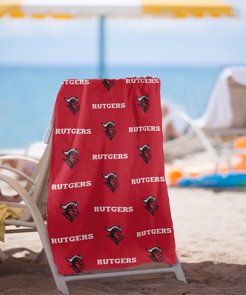 LOGOVISION Rutgers University Bath Towel 30x60 Logo Pattern