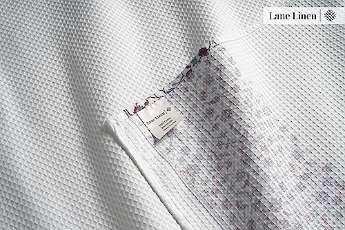 Lane Linen 4-Piece Waffle Towel Set - 28x54 White Bath Towels