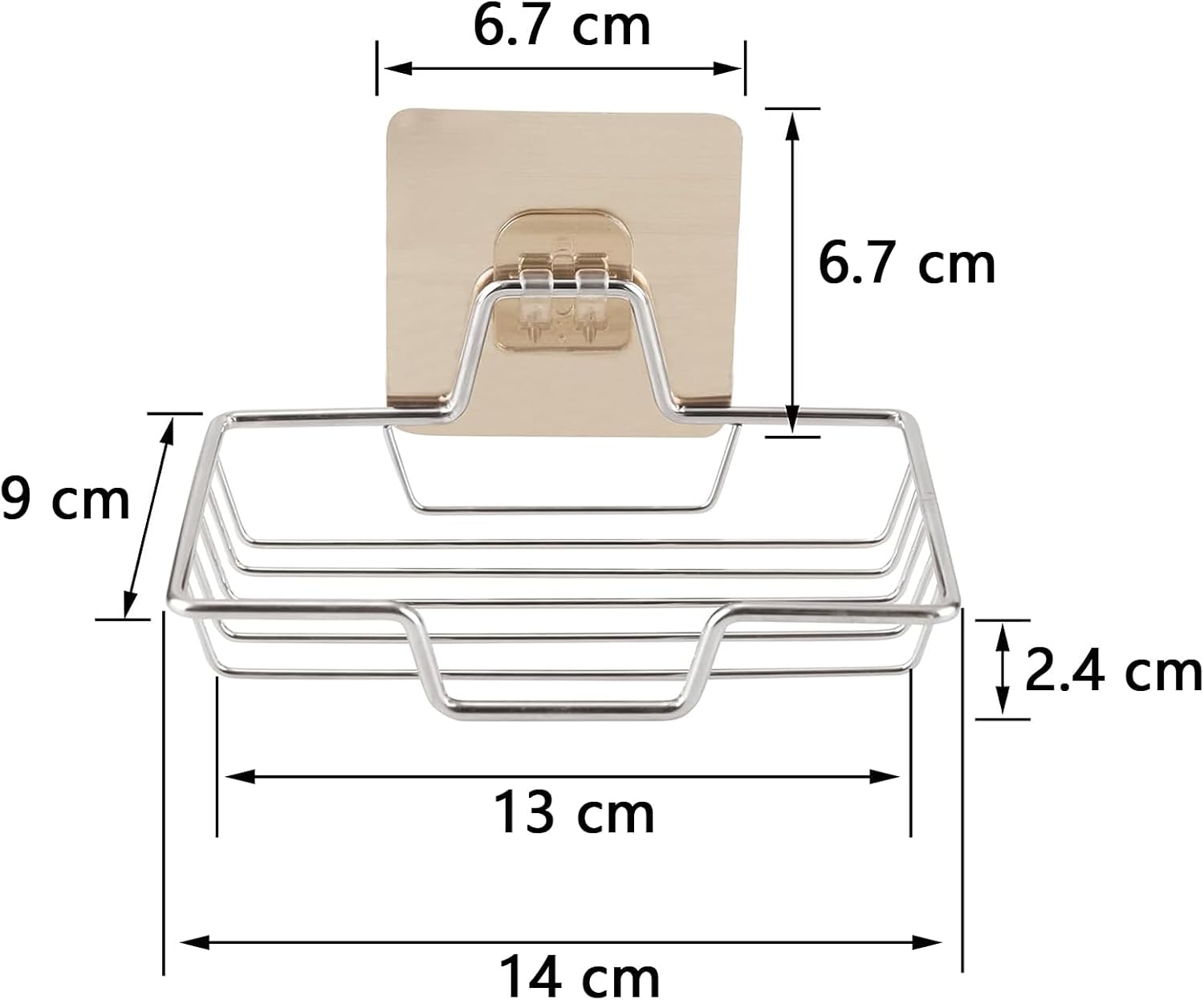 2-Pack Stainless Steel Soap Dish Holder with Self-Adhesive Hooks