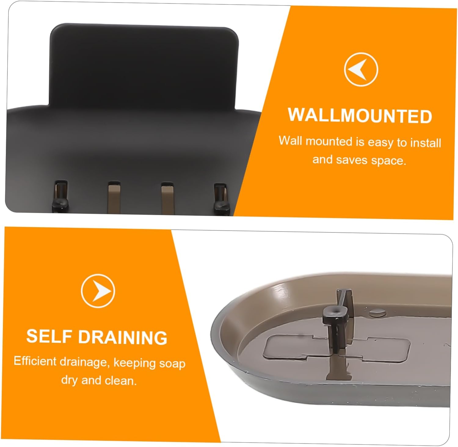 Modern Wall-Mounted Soap Dish Aluminum Self Draining for Home Hotel