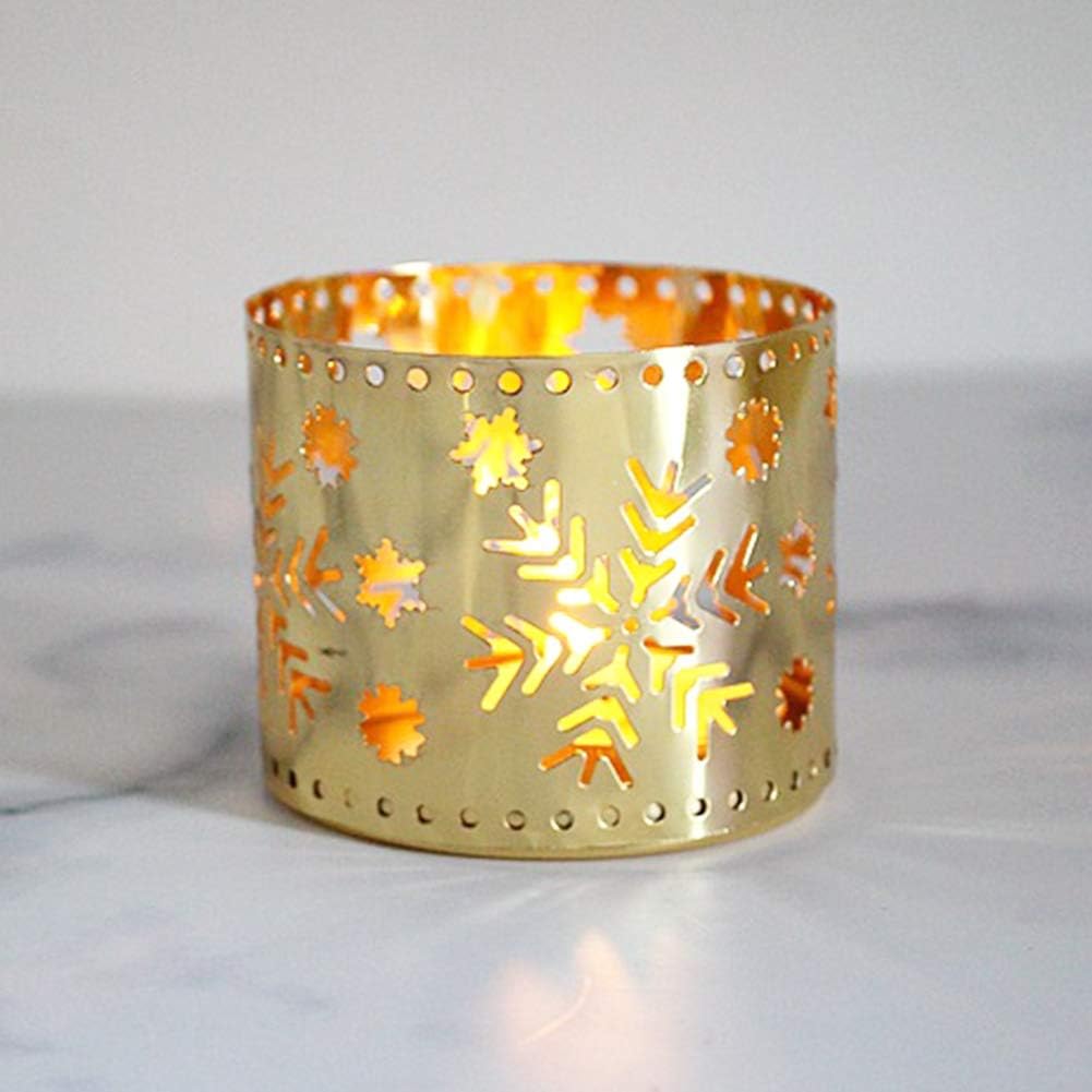 Klun Golden Snowflake Christmas Candle Holder