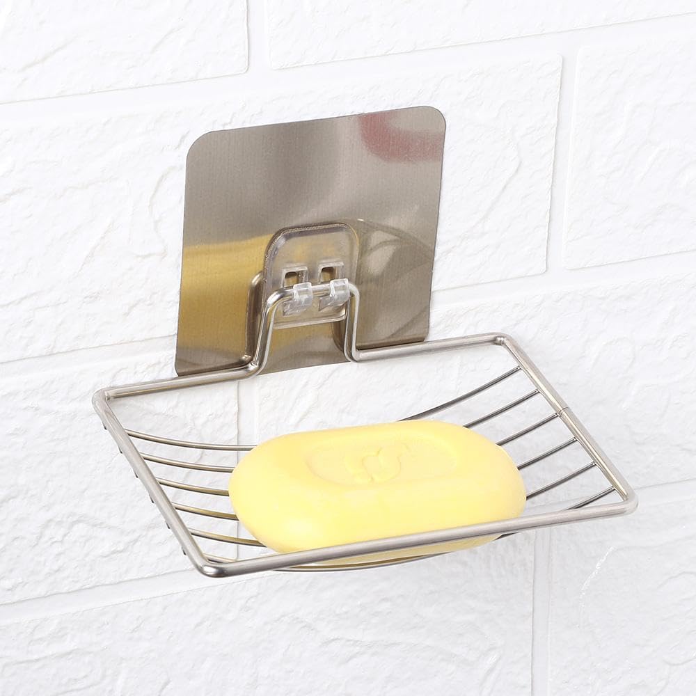 Stainless Steel Suction Soap Holder for Bathroom and Kitchen