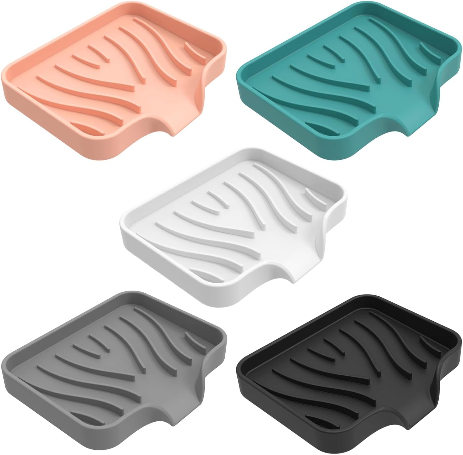 Silicone Soap Box Self Draining Rectangular Holder for Bathroom Kitchen Hotel Home